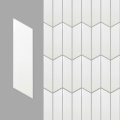 Chevron wall white matt left
