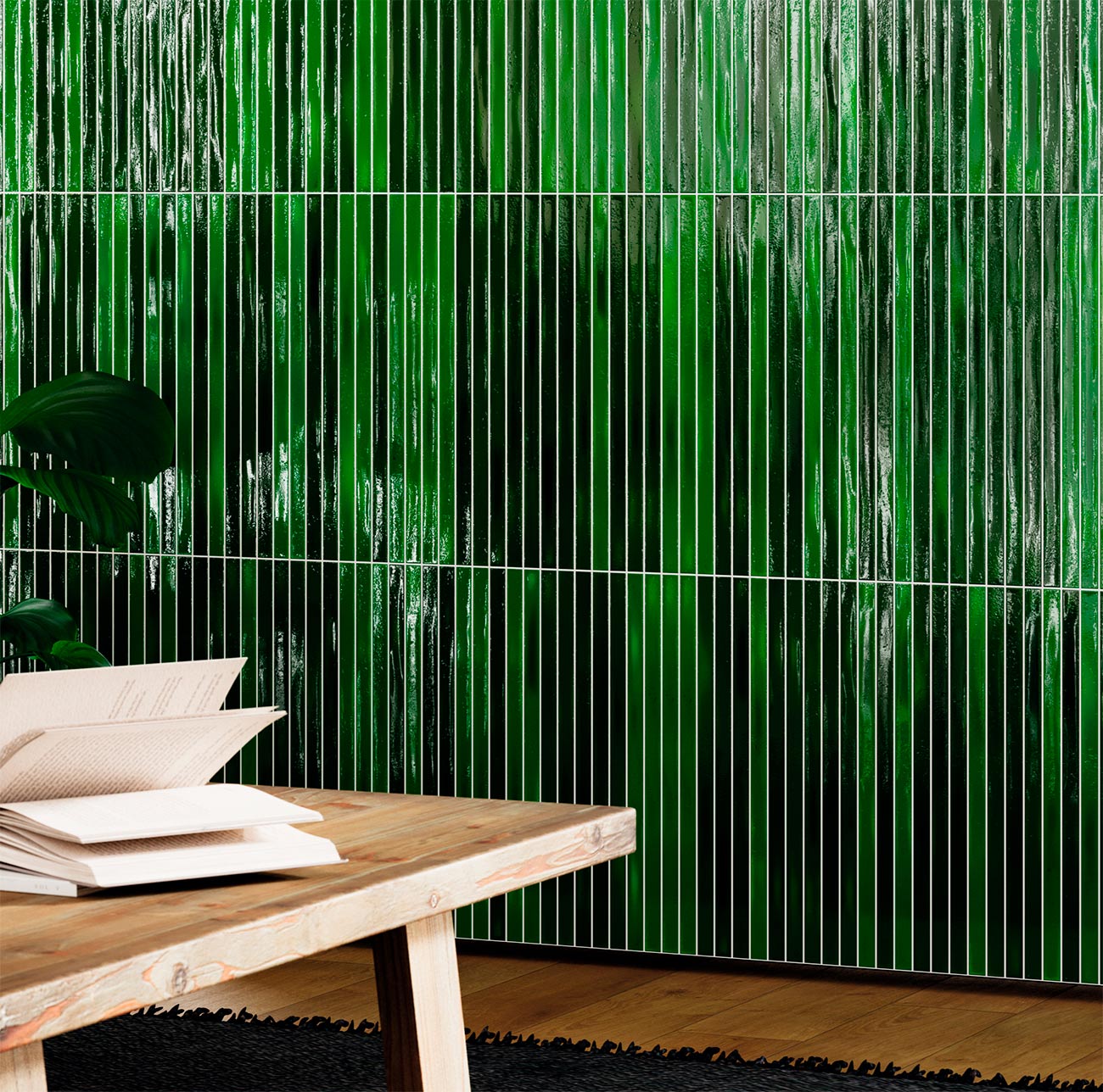 Long Stick Emerald Crackle