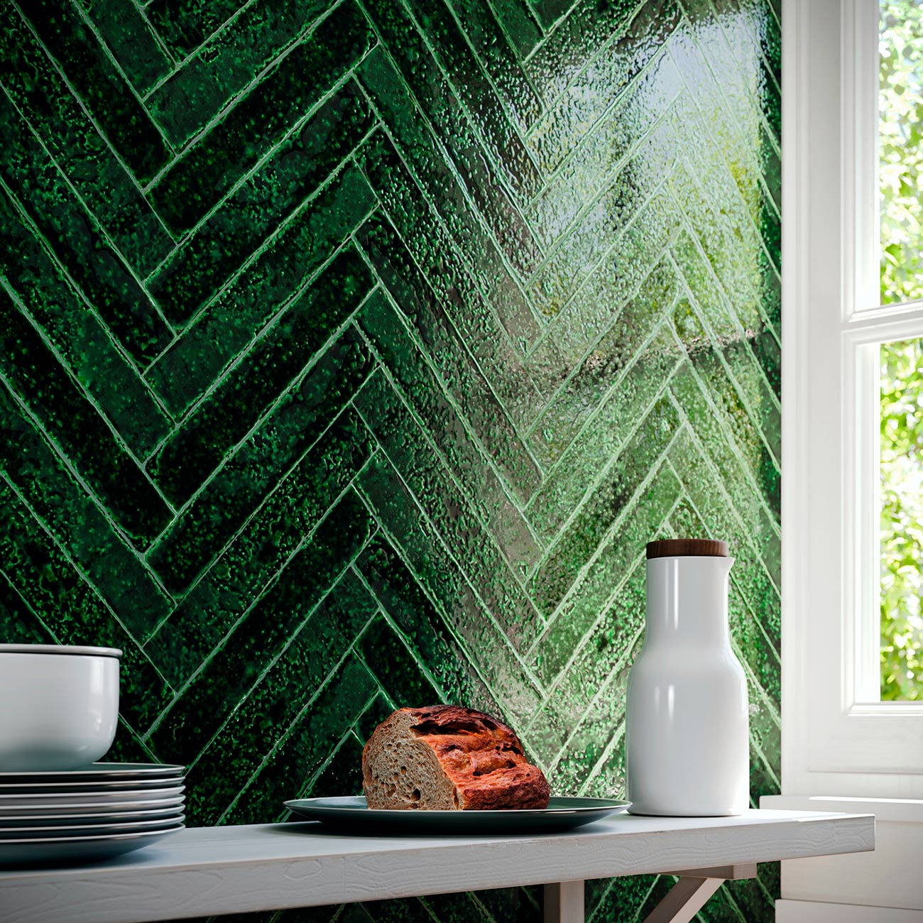 Brutalist Crackle Emerald