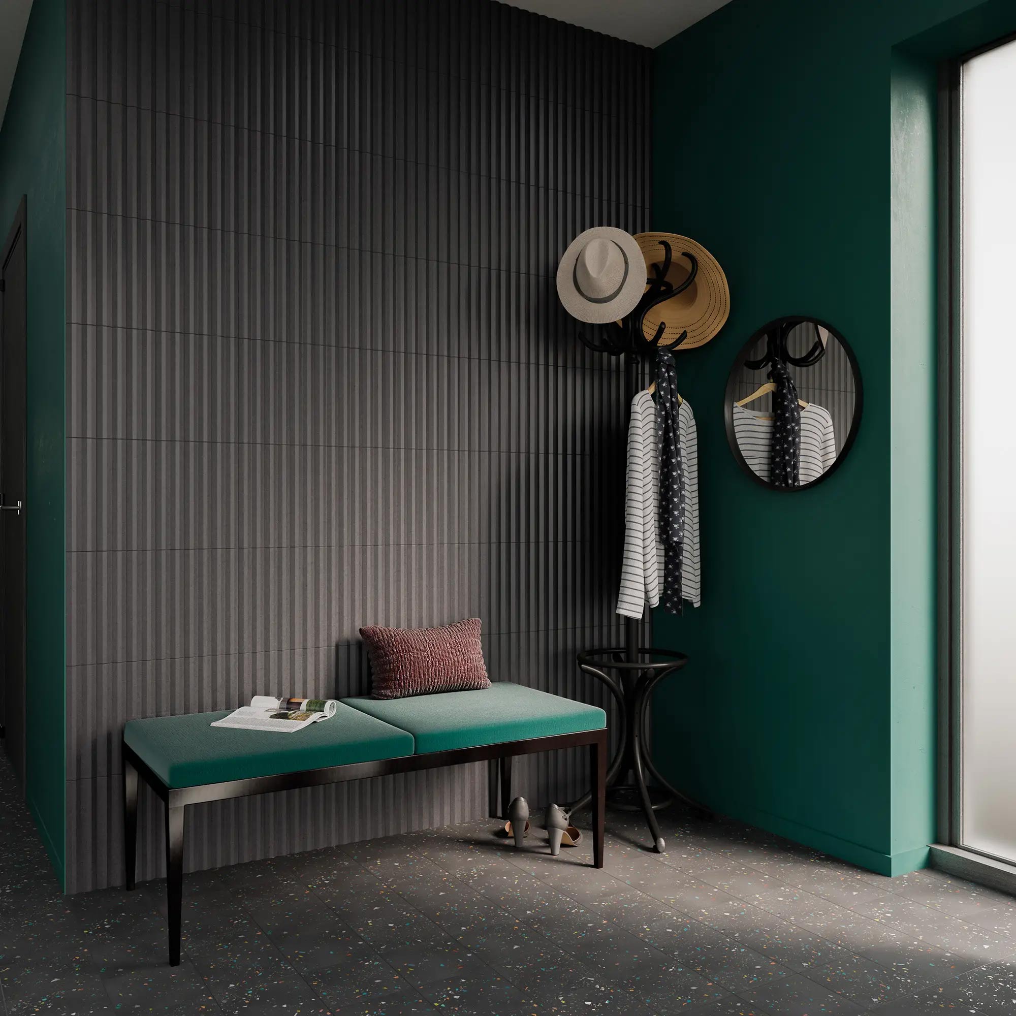 Stripes Graphite stone